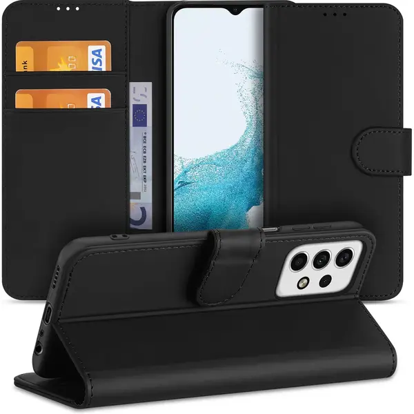 B2Ctelecom Book Case Telefoonhoesje Voor De Samsung Galaxy A23 Zwart Met Pasjeshouder thumbnail