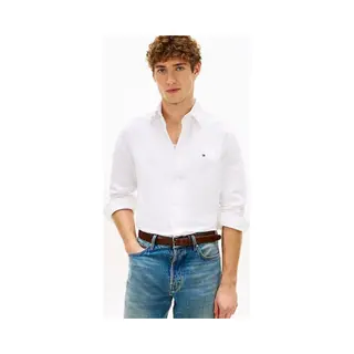 Tommy Hilfigervoor Mannen. MW0MW35774 Regular Fit Oxford Overhemd Wit (3XL), Casual, Katoen, Lange Mouwen