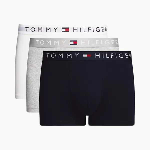 Tommy Hilfiger Trunk (3-pack) - Heren Boxers Normale Lengte - Blauw - Grijs - Wit thumbnail
