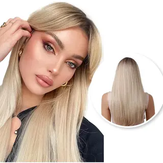 SassyGoods Blonde Pruik - Pruiken Dames Lang Haar - Haarwerk - Haren Vrouwen - Lijkt Echt Haar - Verstelbaar - Blond - 65 Cm