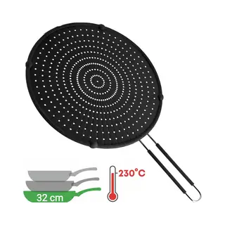Yugn Anti Spatdeksel Ø 32 Cm - Ideale Antispatdeksel Voor Pannen - Rvs En Siliconen Materiaal - EBook Toegang