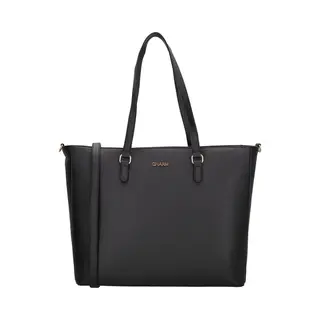 Charm London Birmingham Hand & Schoudertas Shopper 15, 6 Inch Laptopvak Ideale School Werk Business Tas - Tote Bag - Dames Tas - Zwart