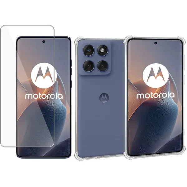 ChiGuard Hoesje & Screenprotector Geschikt Voor Motorola Edge 60 Pro Hoesje Screenprotector - Gehard Glas Cover + Shock Proof Case - Transparant thumbnail