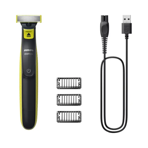 Philips Norelco OneBlade QP2724/10 scheerapparaat Scheerapparaat met scheerblad Trimmer Grijs, Limoen thumbnail