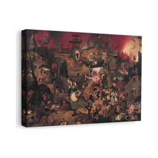 Artaza Canvas Schilderij Dulle Griet - Pieter Brueghel De Oude - 60x40 Cm - Wanddecoratie Woonkamer - Poster Schilderijen - Muurdecoratie