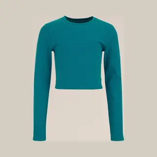We Fashion Meisjes Cropped T-shirt Van Ribstof