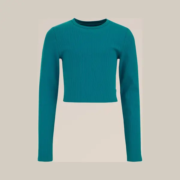We Fashion Meisjes Cropped T-shirt Van Ribstof thumbnail
