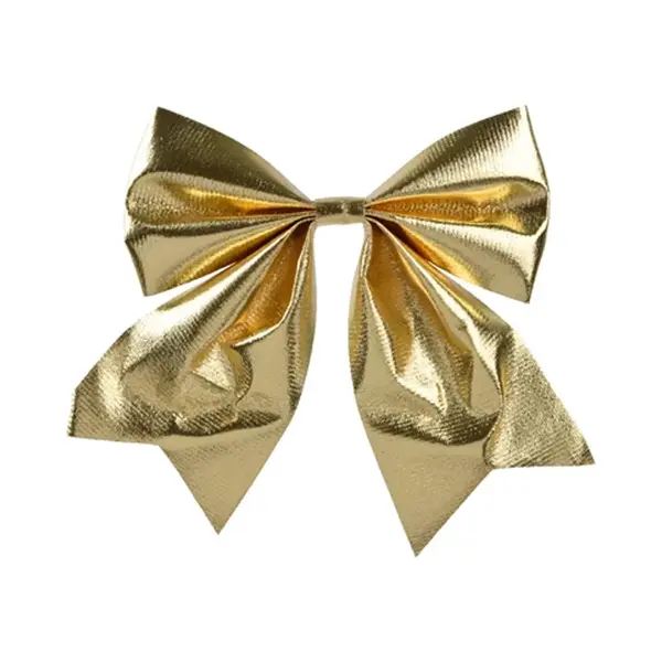 Decoris Kerst Strik - Goud - 20 X 24 Cm - Polyester - Kerststrik - Kerstboomversiering - Kersthanger - Kerstversiering thumbnail