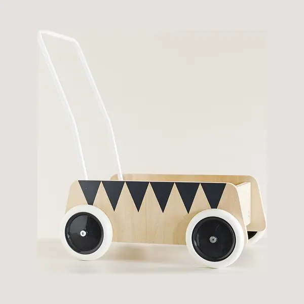Petite Amelie Petite Amélie Houten Loopwagen - Speelgoed - Vanaf 1 Jaar - Driehoek Print thumbnail