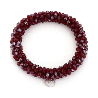 Bijoutheek Armband (Sieraad) Kralen Elastiek Deep Red