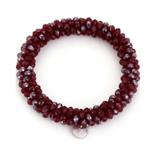 Bijoutheek Armband (Sieraad) Kralen Elastiek Deep Red thumbnail