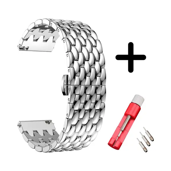 Strap-it Stalen Draak Bandje - Geschikt Voor Huawei Watch Gt 1/2/3 46mm / Gt 5 & 5 Pro (46mm) / Gt 2 Pro / Gt Runner / Watch 3 / Watch 3 Pro - Zilver thumbnail