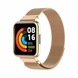 Milanees Smartwatch Bandje - Geschikt Voor Redmi Watch 2 Lite Milanese Band - Rosé Goud - Strap-it Horlogeband / Polsband / Armband