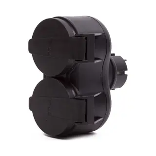 Benson Stopcontact Splitter - 2x - Duo - Met Klep - Zwart - Stopcontactsplitter