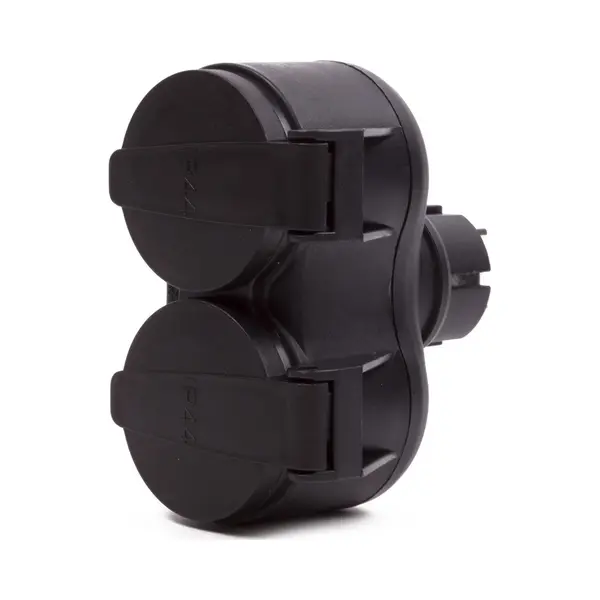 Benson Stopcontact Splitter - 2x - Duo - Met Klep - Zwart - Stopcontactsplitter thumbnail