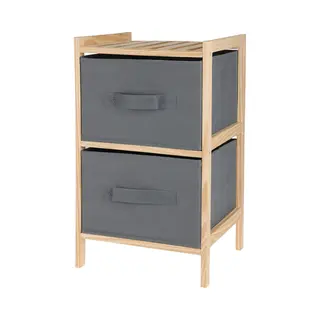 Bathroom Solutions Opbergkastje/opbergrek - 2-laags - 28 X 25 X 46 Cm - Dennenhout