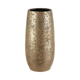 Deco By Boltze - Luxe Bloemenvaas Goud Motief 35 X 17 Cm Van Keramiek