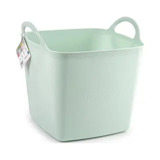 Plasticforte Kuip/emmer/wasmand - Flexibel - Lichtgroen - 27 Liter - Vierkant - Kunststof - 36 X 34 X 37 Cm