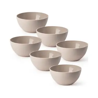 Plasticforte Schaaltjes - 6x - Kunststof - Kommetjes - Dessert/ontbijt - D14 X H6 Cm - Taupe