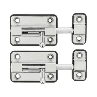 Amig Schuifslot/plaatgrendel - 2x - Zamak - 5cm - Verchroomd - Incl Schroeven - Deur - Raam