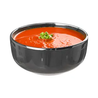 Secret De Gourmet Soepkommen/schaaltjes - 8x - Santorini - Keramiek - D15 X H6.5 Cm - Donkergrijs