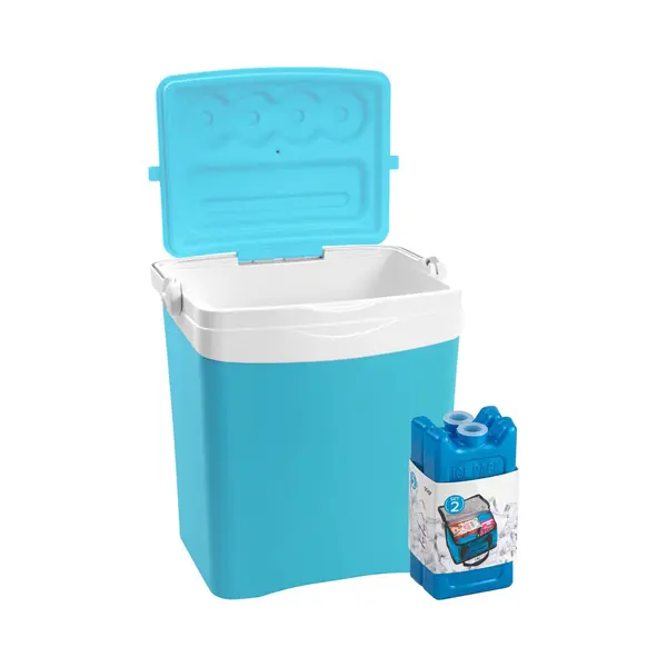 Koelbox Met Koelelementen - 25 Liter - Kunststof - Blauw - 39 X 29 X 42 Cm thumbnail