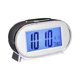 Atmosphera Wekker/alarmklok Snooze - Grijs/zilver - Kunststof - 11 X 8 Cm - Digitaal/lcd - Batterij Voeding