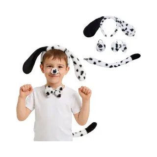 Joyakids Joya Kids® Hond Dalmatier Verkleed Accessoires | Verkleedset Honden | Meisjes En Jongens En Volwassenen Verkleedpak Puppy | Carnaval En Halloween