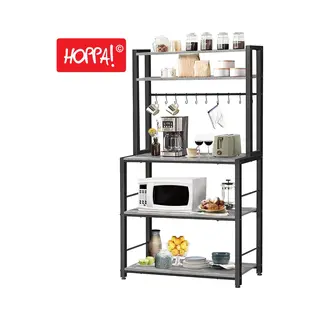 Hoppa! Bakkersrek - Keukenrek - Koffiebar - Magnetronstandaard - 5-laags - 84x40x161 Cm (BxDxH) - Greige