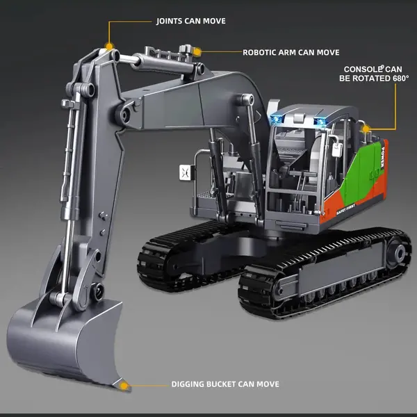 Jmka® Graafmachine Speelgoed - Tractor Speelgoed- Graafmachine- Tractor- Bulldozer Speelgoed- Graafmachine Speelgoed Met Afstandsbediening thumbnail