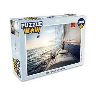 PuzzleWow Puzzel Zee - Zeilboot - Zon - Legpuzzel - Puzzel 500 Stukjes