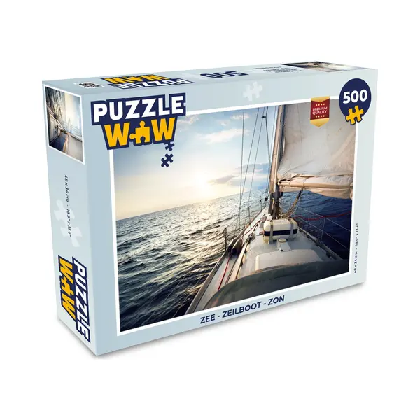 PuzzleWow Puzzel Zee - Zeilboot - Zon - Legpuzzel - Puzzel 500 Stukjes thumbnail