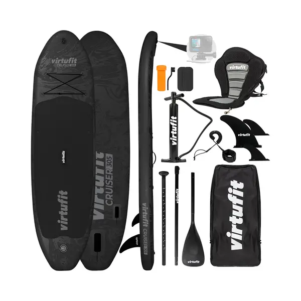 VirtuFit Supboard Cruiser 305 – Aufblasbares Sup-Board – 305 X 76 X 15 Cm – Inkl. Kajaksitz, Pumpe, Paddel & Zubehör – Stabil & Belastbar Bis thumbnail