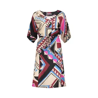 Geisha Jurk Met V Hals 67110 20 000481 Cherry Red/ecru/pink Dames Maat - S