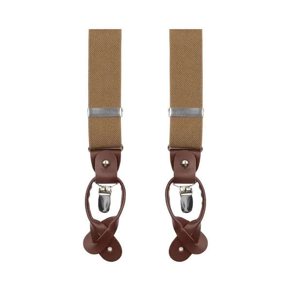 Suitable Luxe Bretels Beige - Pattern, Lussen Met Knoopsgat En Klemsluiting - Met Brede Stevige Clips - Heren / Unisex - Volwassenen - Luxe thumbnail