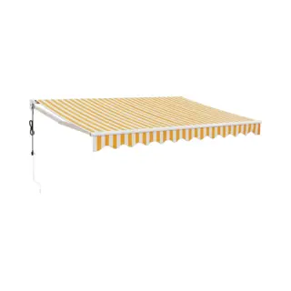 Automatic Retractable Awning Yellow And White 3, 5x2, 5 M Vidaxl