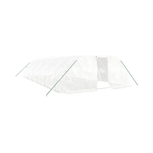 VidaXL Gewächshaus Mit Stahlrahmen Weiß 60 M² 12x5x2, 3 M thumbnail