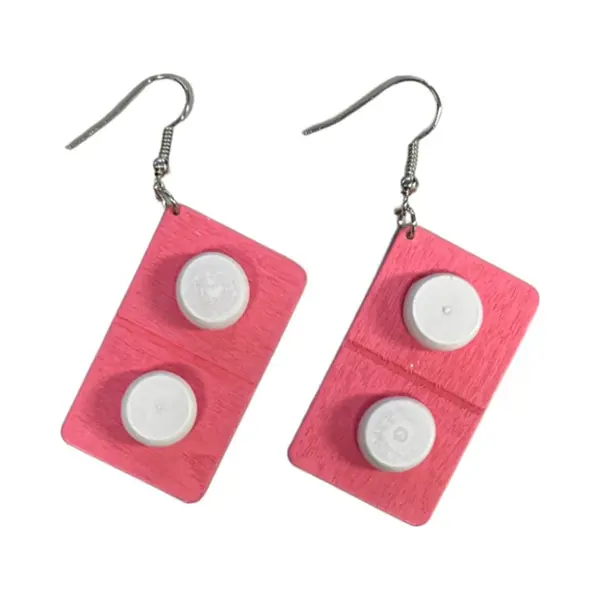 Fako Bijoux® - Oorbellen - Pillen In Drukstrip - Roze/Wit thumbnail