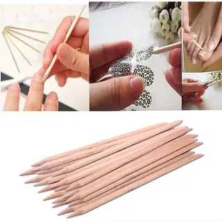 Lashes And More - 100 Stuks Orange Wood Sticks - Lengte 11 Cm - Houten Bokkenpootje - Nail Art - Orange Woodstick - Nagelriem - Stylen Van Nagels -