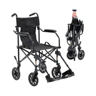 MultiMotion Lichtgewicht Travel Rolstoel, Slechts 9, 3 Kg | Zeer Compact Inklapbaar | Met Transporttas | Transportrolstoel