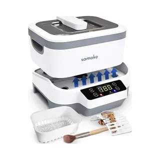 Samako Ultraschallreiniger PowerWave - Reinigungsgerät - Ultraschallbad - Gläser - Schmuck - Uhren - Make-up Pinsel - 1200 Ml
