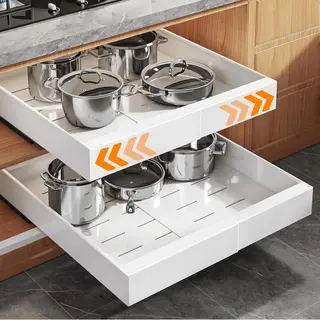 Posity Schuiflade – Keukenkast Organizer – Gootsteenkast/Lade Organizer - Binnenlade Keuken – Uittrekbaar En Verstelbaar (32-52 Cm) –