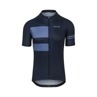 Agu Stripes Essential - Fietsshirt Heren - Wielrenshirt - Deepblue - S - Volledige Rits - Siliconen Gripper - 3 Achterzakken