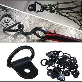 Tlvx 10 Stuks Sterke Ankerpunt Zwart 20x36mm – Trek Ring Met Schroefgat 5, 5mm – Vastzetankers – Sjorring - Montage Beugel - Pull Haken –