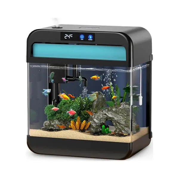 AquaImpact Premium Zelfreinigend Aquarium 26 L – Set Met 3‑in‑1 Pomp - Led & Touch Display – Incl. Luchtbevochtiger - Garnalen Aquarium thumbnail