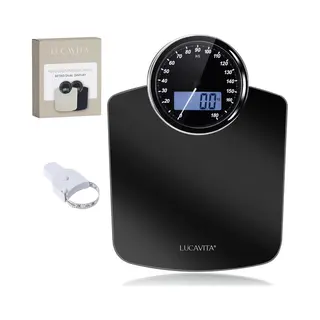 Lucavita® Personenweegschaal Dual Display Retro Met Meetlint Lichaam - Digitaal - Analoog - Analoge - Vintage