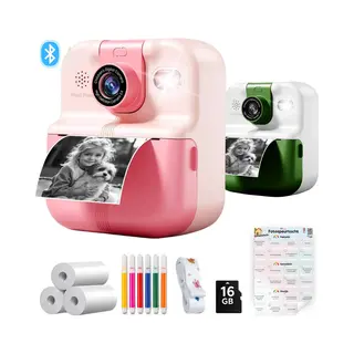 Tiny Thinkers Kindercamera Met Fotospeurtocht & Fotoprinter - Digitale Camera Kinderen - 11-in-1 Camera - Oplaadbaar - 48MP - Foto Printer - Roze - Fototoestel Voor