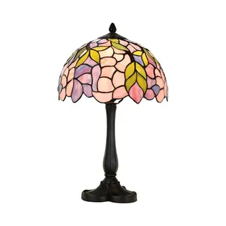 Lumilamp Tiffany Tafellamp Ø 30x50 Cm Roze Glas