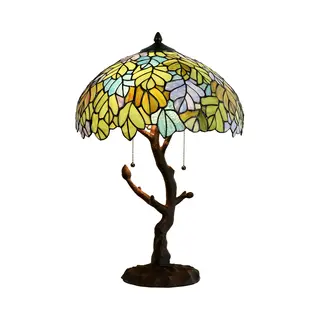 Lumilamp Tiffany Tafellamp Ø 40x60 Cm Groen Glas