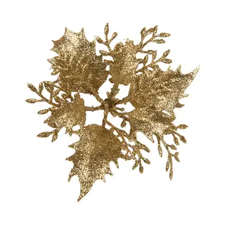 Clayre & Eef Kunstbloem - Zijden Ø 11x3 Cm Goudkleurig Kunststof Kunstbloemen